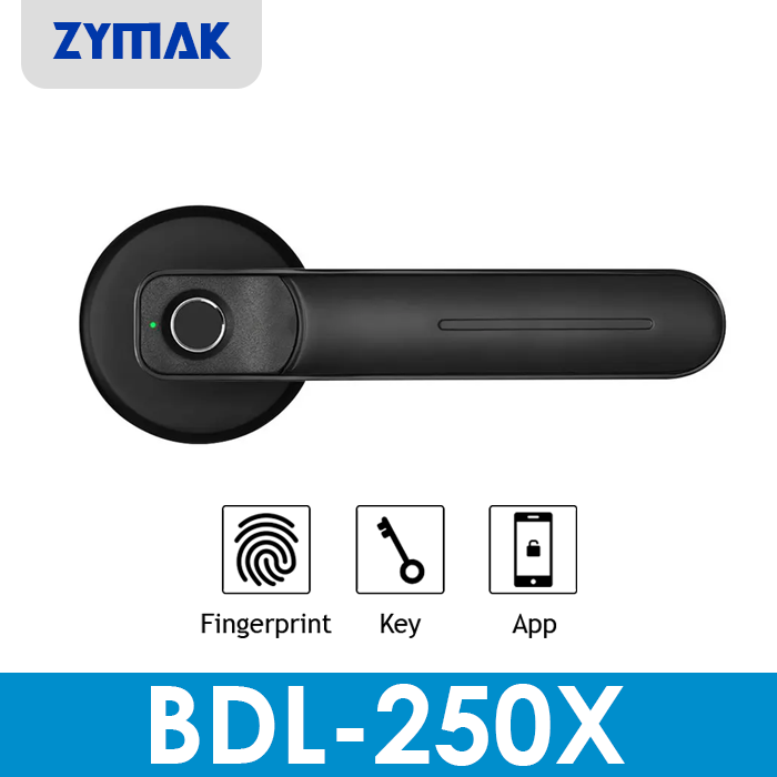 Smart Door Lock For Bedroom Zymak BDL250X Bedroom Door Lock With Fingerprint Tuya App And Key Biometric Door Lock Fingerprint Door Lock