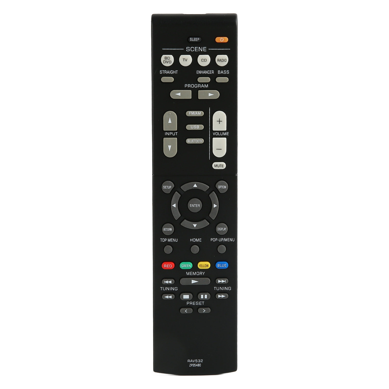 RAV532 ZP35480 Replacement Remote Control Compatible for RX V383 R383BL V379 HTR 3068 RXV383 Receiver. 