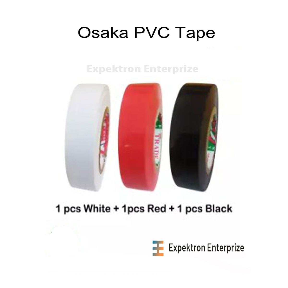Osaka PVC Tape 3 pcs RED WHITE BLACK Electrical Waterproof lnsulation Tap