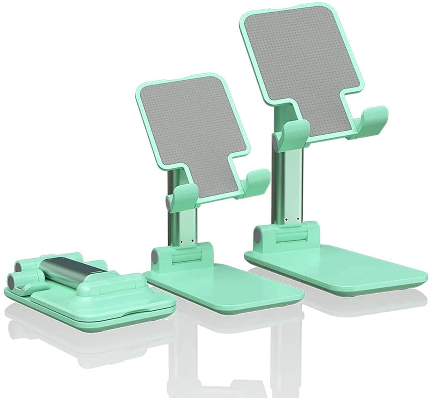 Foldable Portable Desktop Stand Adjustable Height And Angle Phone Holder - White. 