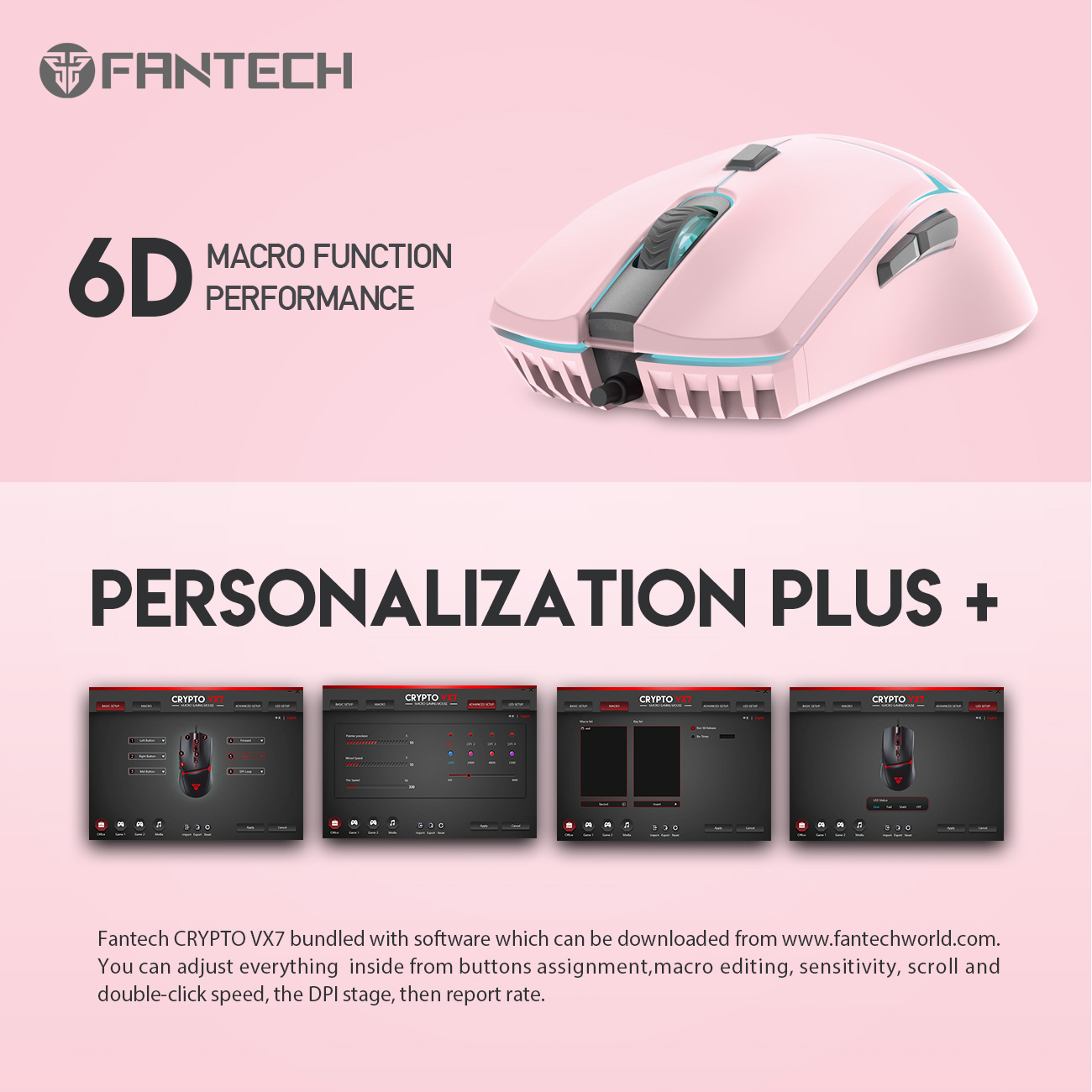FANTECH VX7 CRYPTO GAMING MOUSE. 
