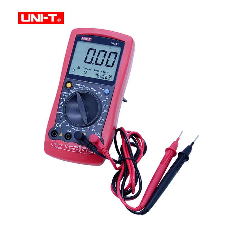 UNI-T UT105 UT107 Automobile Digital Multimeter;DC voltage DC current meter;Ohm Diode tester;Engine speed Measure Dwell/Tach. 
