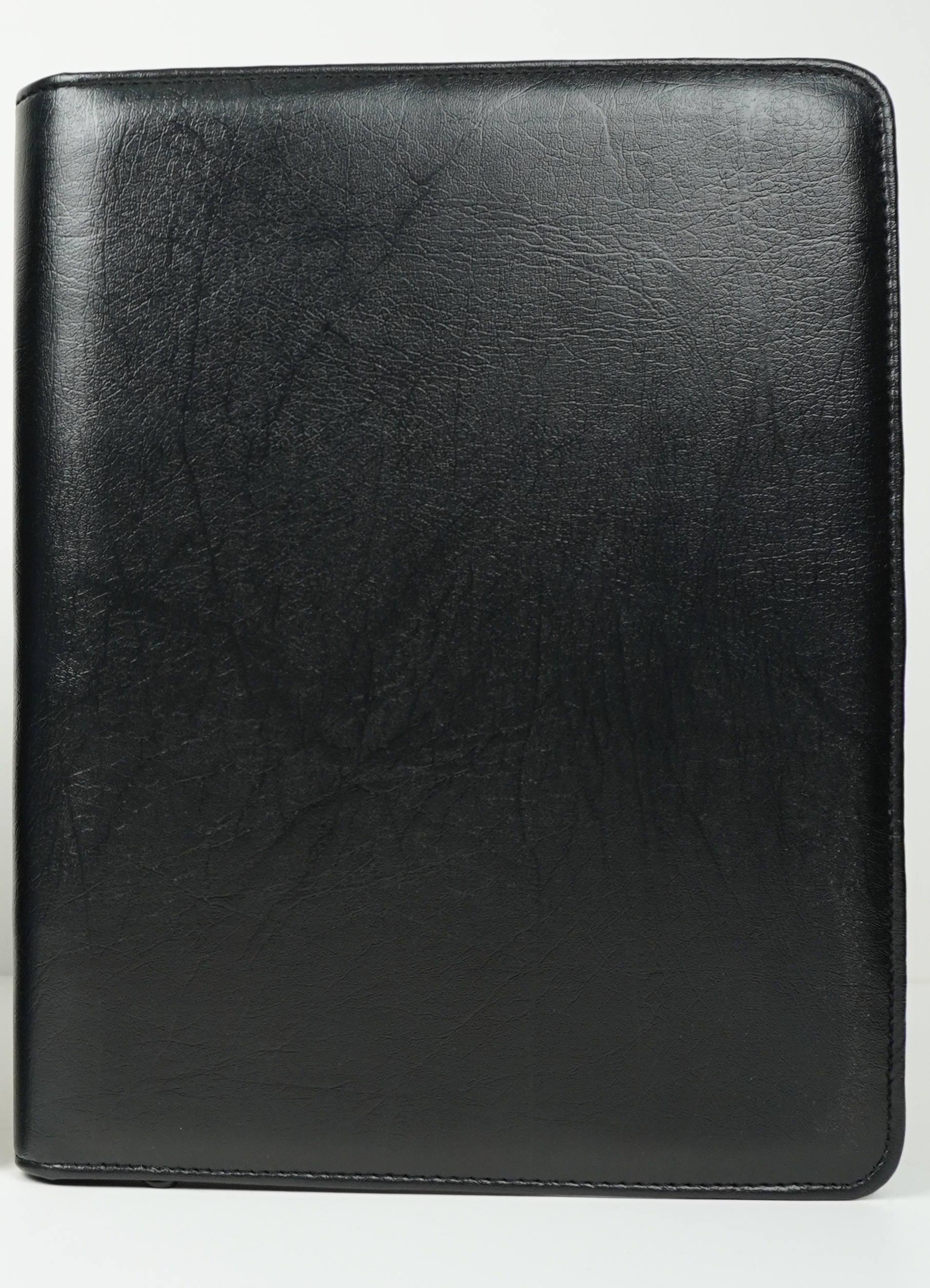 ZD Leather 13/10 inch Artificial Leather Document Organizer 2 pockets - Black. 