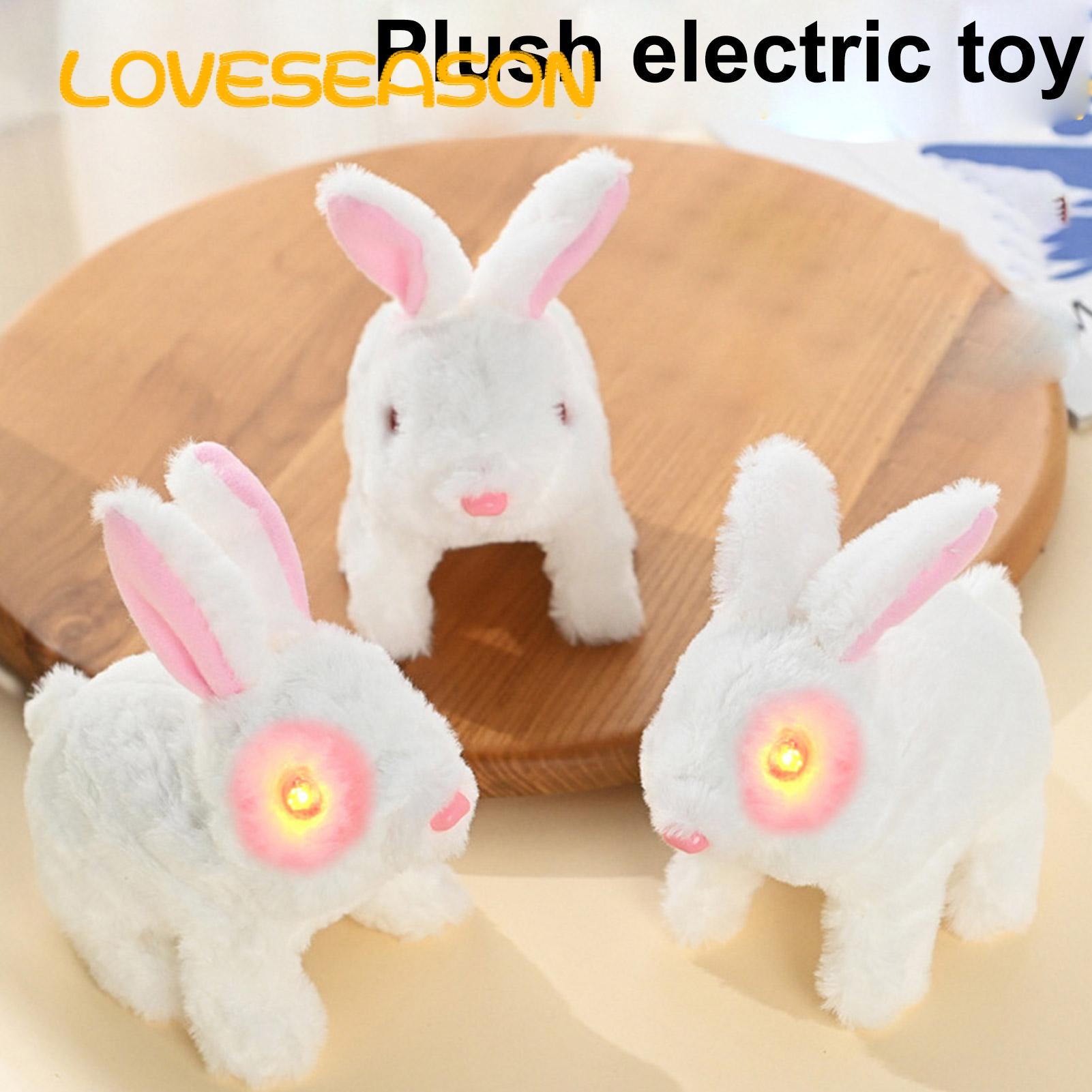 Interactive Rabbit Toy Adorable Battery-powered Electric Bunny Toy with Sound Light Perfect Walking Plush Toy for Kids Southeast Asian Buyers' Favorite