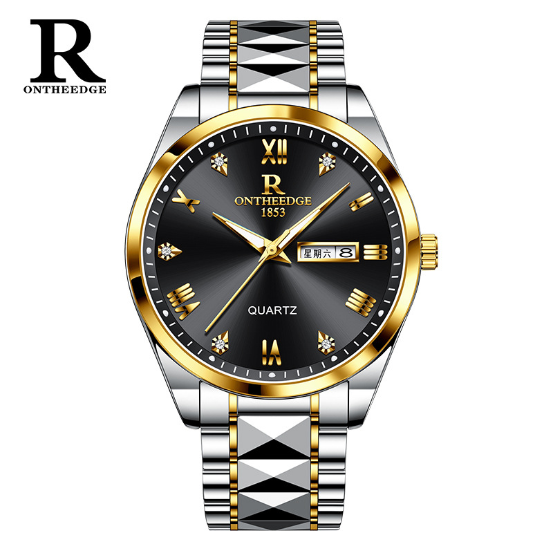 R ONTHEDGE Watch Men's Business Simplicity Double Calendar