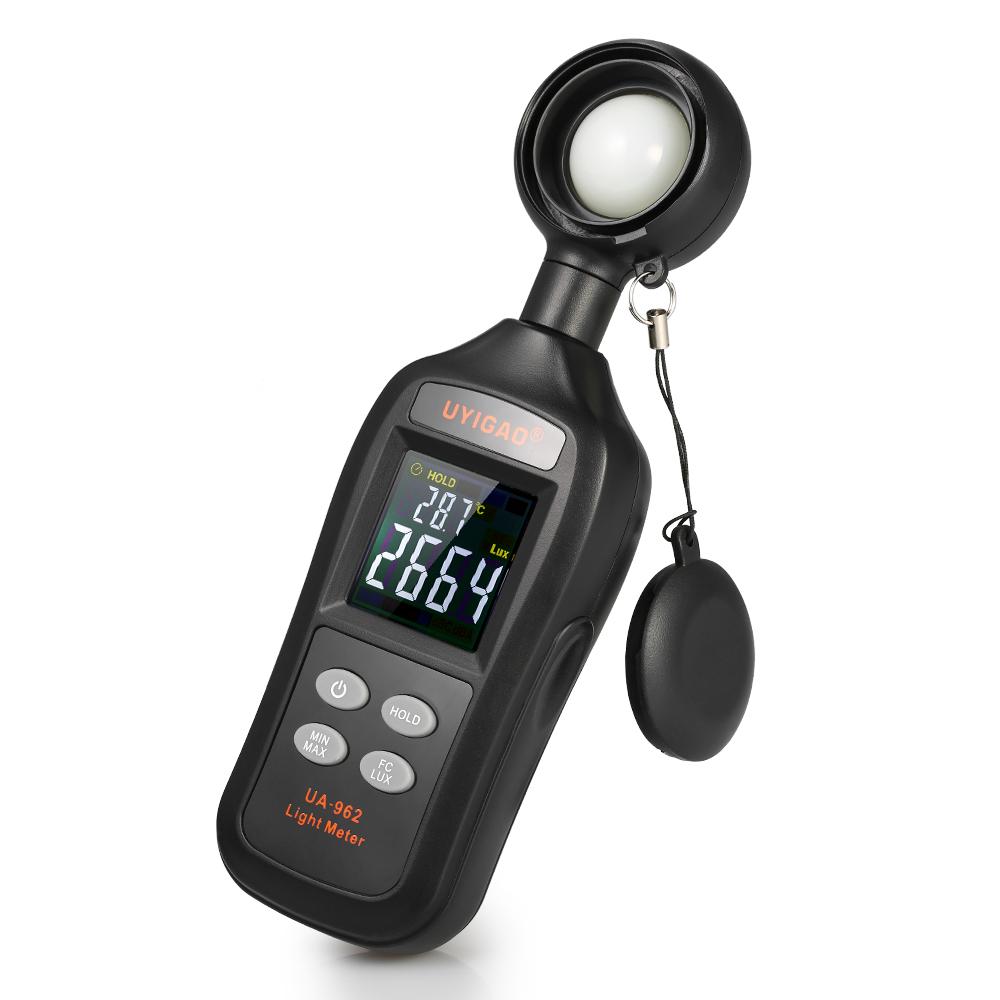 UYIGAO Mini Digital Lux Meter LCD Display Handheld Illuminometer Luminometer Photometer Luxmeter Light Meter 0-200000 Lux with Max/Min/Data Hold Mode. 