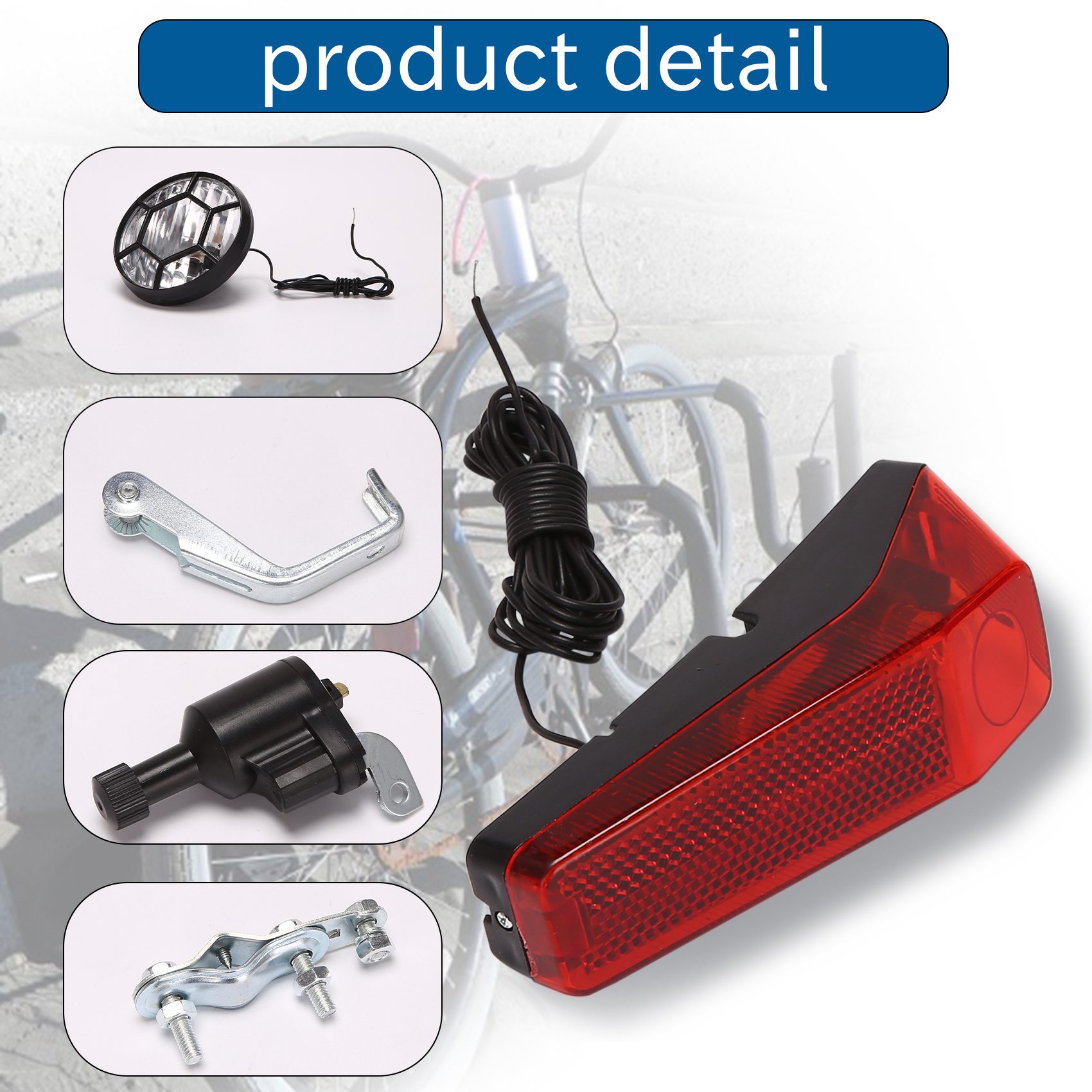 Motorized Bike Dynamo Generator Head Tail Light With Acessories. 