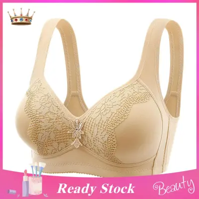 Womens Breathable Comfort Bra Without Steel Ring Lace Push Up Bra Three  Rows Of Buckle