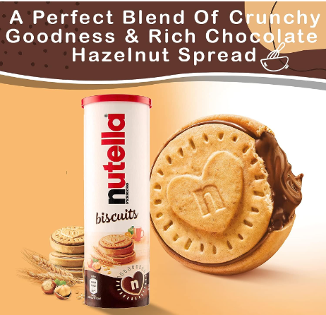 Nutella Biscuits Tube Filed Inside With Nutella Chocolate - 166gm. 
