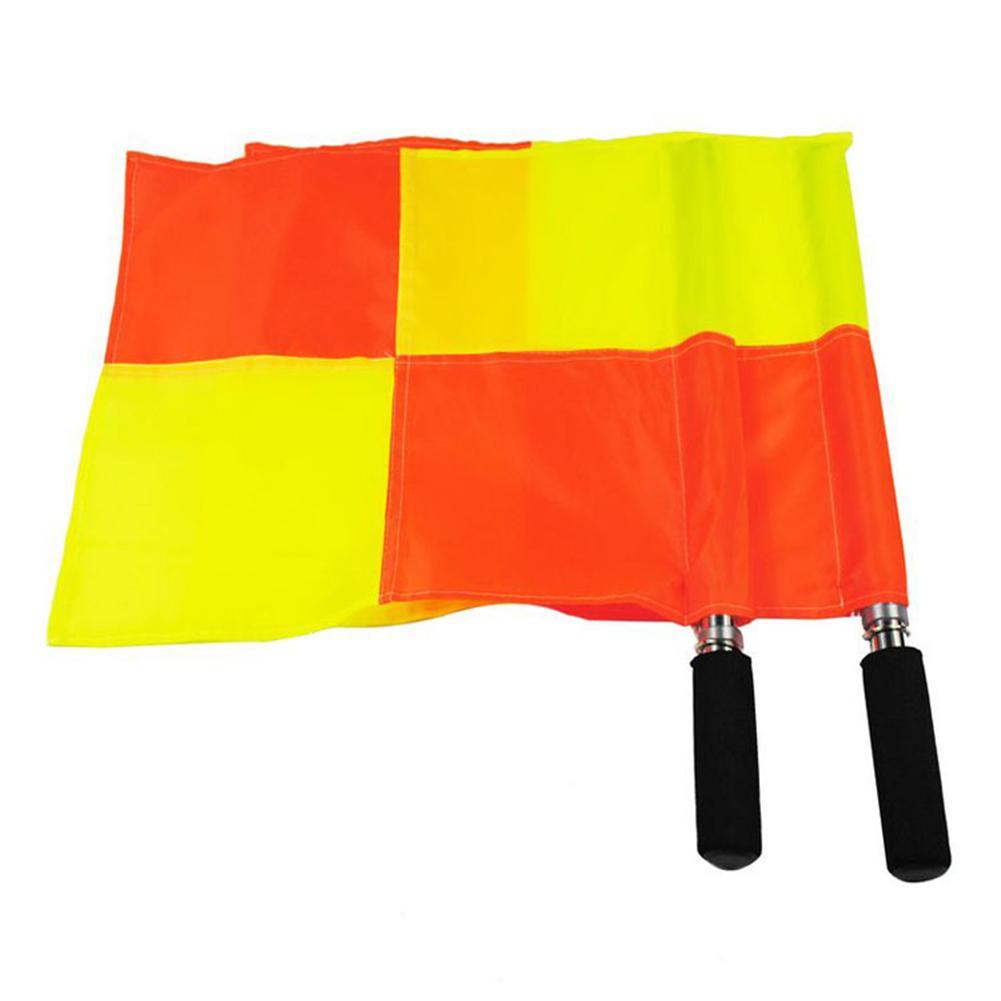 2pcs Soccer Referee Flags Football Linesman Side Line Judge Flags Equipment. 