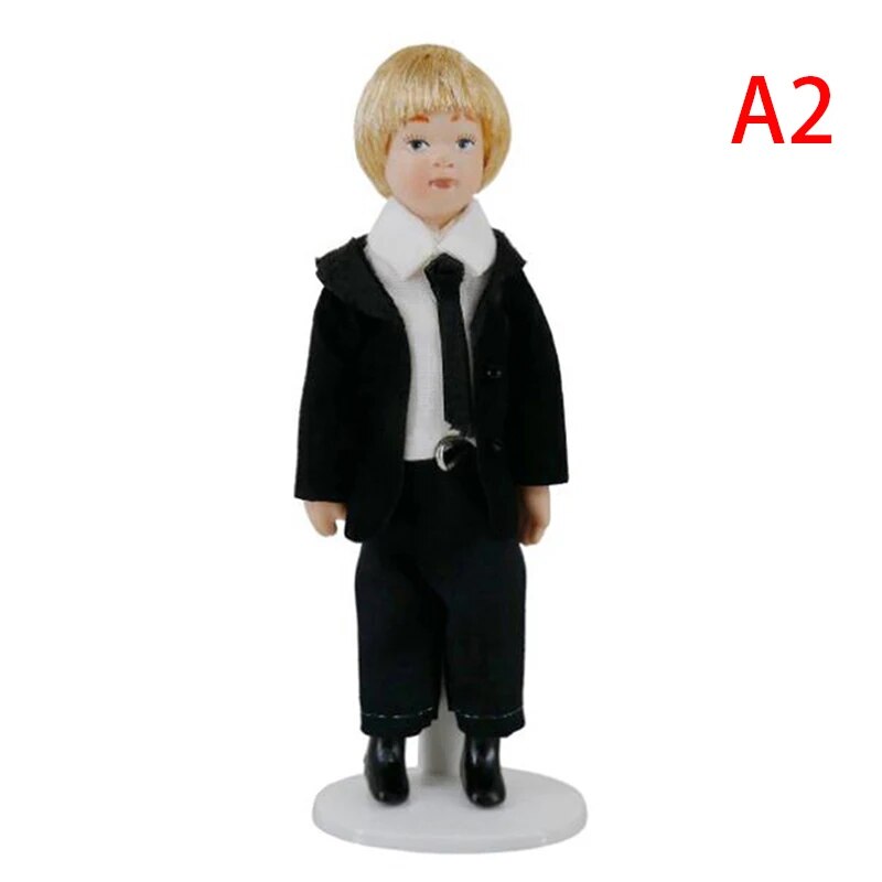 【The road to happiness Store】1:12 Dollhouse beautiful Miniature Porcelain Little Pretty Boys