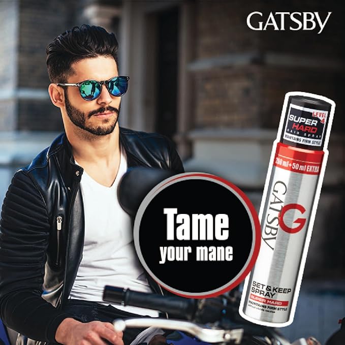 Gatsby - Set & Keep Spray Super Hard | Strong Setting Power For a Firm Style - 250ml. 