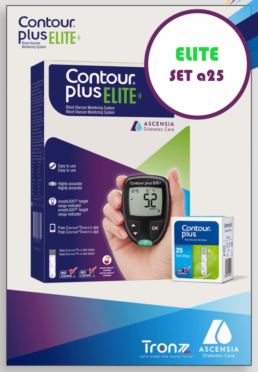 Latest BT Apps Version Contour PLUS ELITE Glucose Meter with Highly accurate and Most reliable Blood Sugar Machine and 25 Pcs Strip Bundle Offer by TRONZZ | Lifetime Brand Warranty by Square Pharmaceutical Ltd. / TRONZZ.com. 