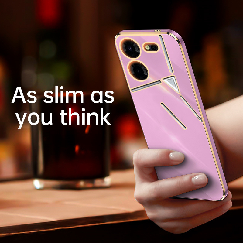 Applicable Tecno Pova 5 Pro 5G Real Machine Shell Opening Color Straight Edge Plating Phone Case Protective Shell. 