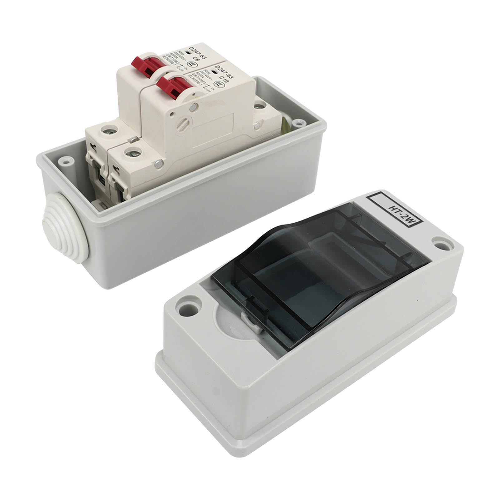 2 Channel Mini Circuit Breaker MCB C Type Waterproof Distribution Box 230V 400V. 