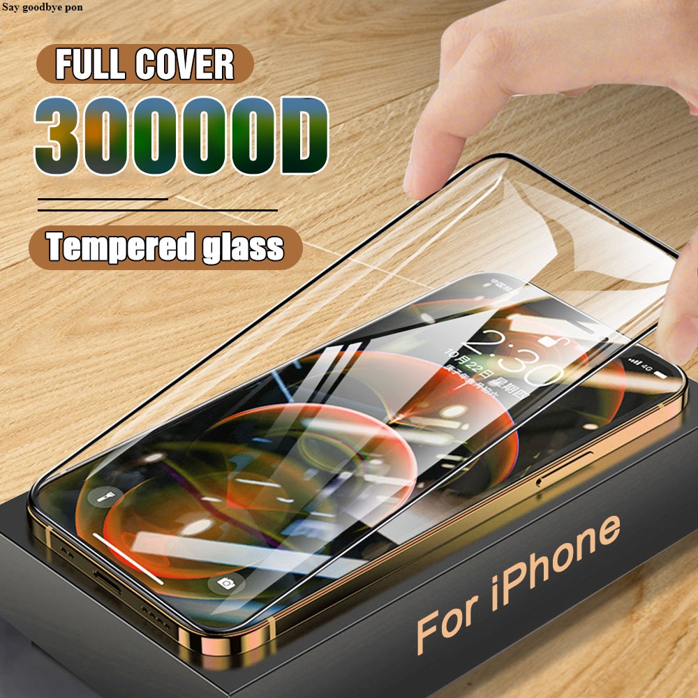 【Say goodbye pon】HD Film Full Cover Tempered Glass For iPhone 14 13 12 11Pro Max Screen Protector Glass For iPhone XS Max X XR Protective Glass