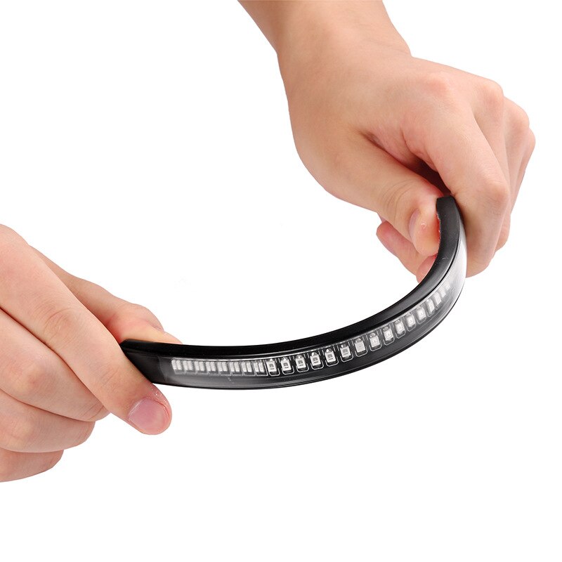 mtc48622 Universal LED Signal Lamp Car Motorcycle ATV Tail Light Strip Brake Turn Signal Stop Flexible Led Plate Light Cafe Racer. 