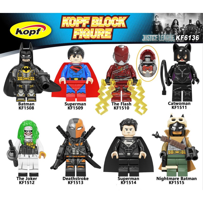 【Yurui】Batman the Flash Minifigures DC League Super Heroes Building Blocks Lego Toys KF6136. 