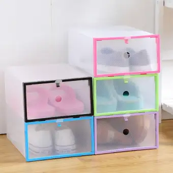 Lala Thick Crystal Transparent Shoe Box Plastic Diy Folding Drawer