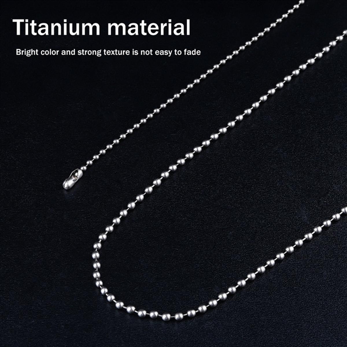 Pure Titanium Chain Necklace Glass Bead Chain Pendant is Not Easy to Rust Simple Light Weight Titanium Alloy Bracelet-B