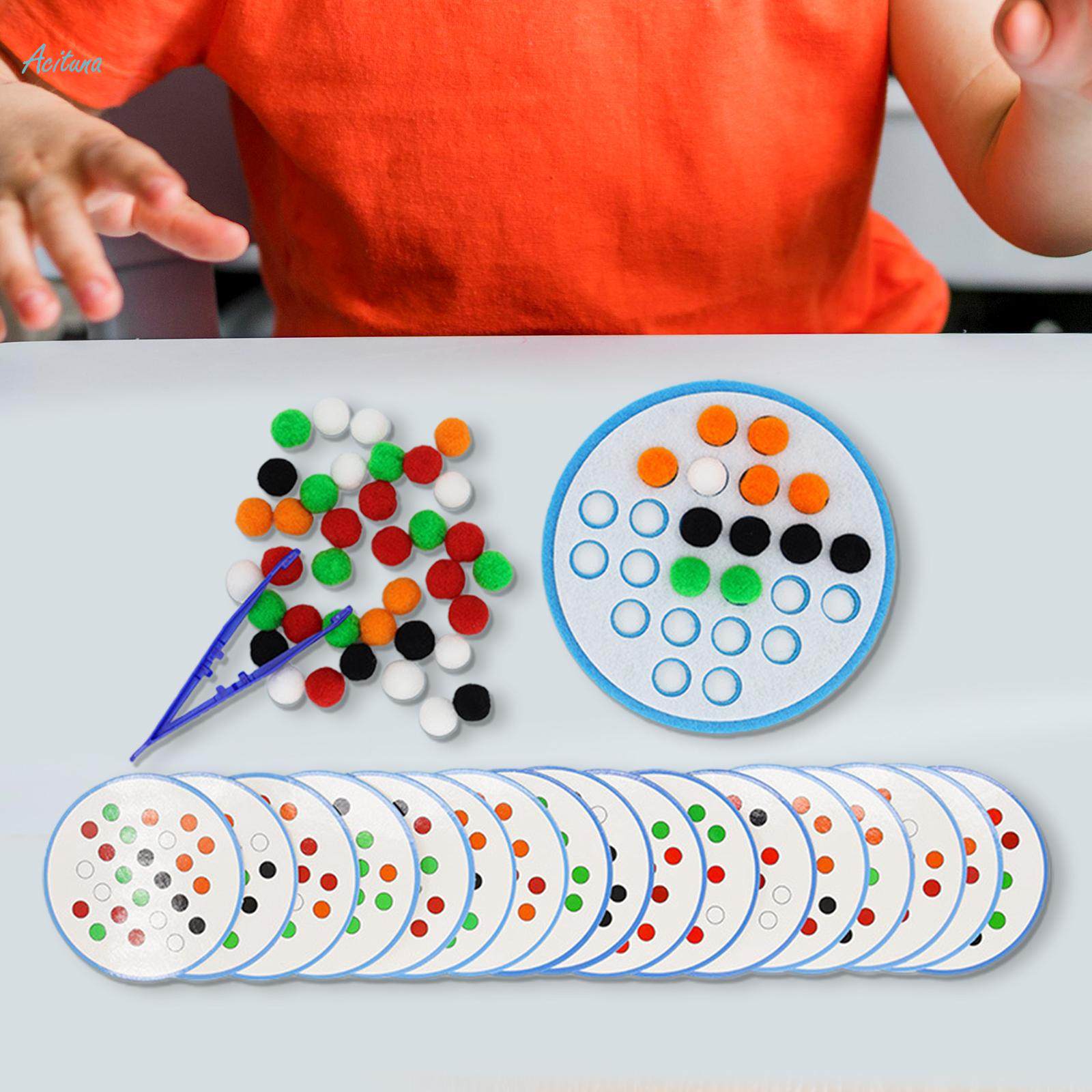Color Matching Game Clip Ball Puzzle for Nursery Kindergarten Activities. 