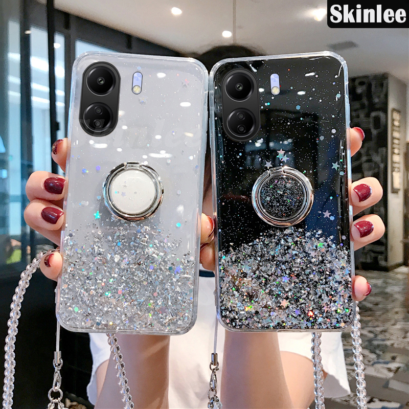 Custodia Portafoglio Redmi 13 4G / Note 13R – Glitter E Labbra Rosse – Con Slot Carte E Chiusura Magnetica - 2