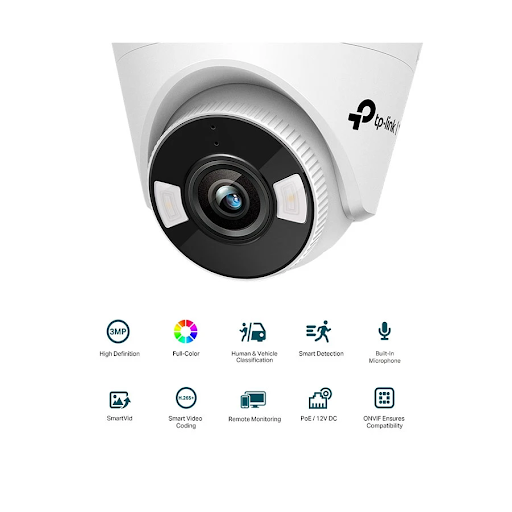 TP-Link VIGI C430 (2.8mm) (3.0MP) Full-Color Turret Dome IP Camera. 