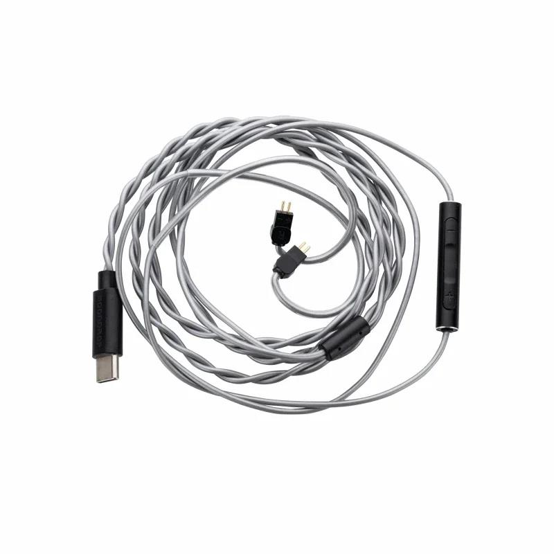 Moondrop CDSP DSP Type-C Upgrade earphone Cable 2Pin 0.78mm with MIC for Android Mobile Phone USB-C. 