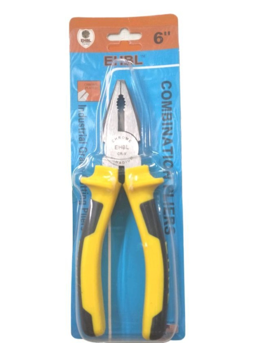 Product Title: EHBL' 6" Combination Pliers (6 inch) - Category Path: Tools, DIY & Outdoor&gt;Hand Tools&gt;Pliers  Step 2: - Additional Keywords: None  Step 3: • 6" combination pliers for versatile use in DIY projects. • Durable EHBL brand ensures rel