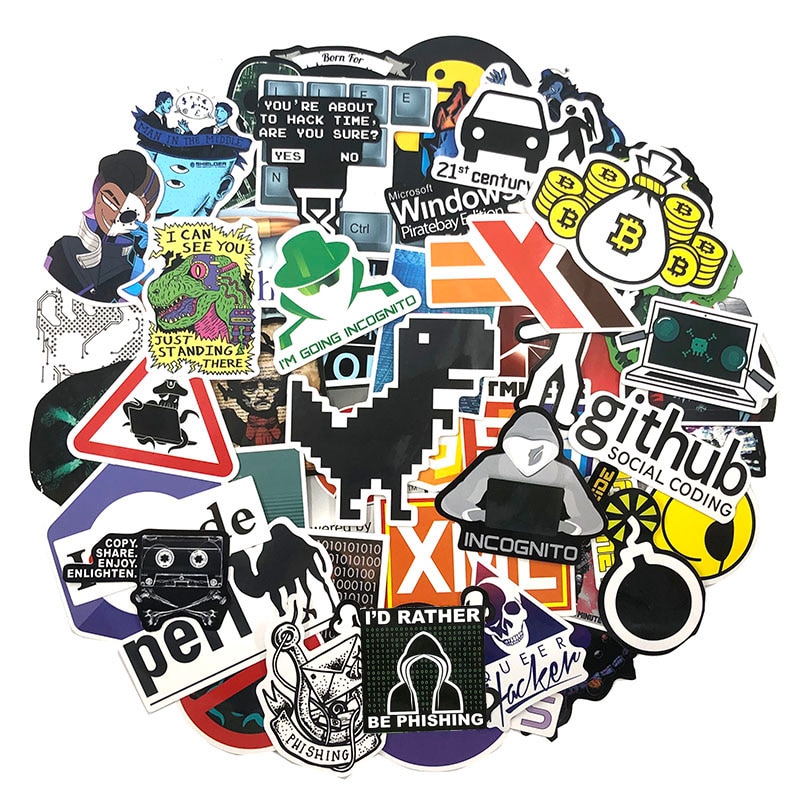 【happy one】72Pcs/Pack Programming Stickers Hacker Java C++  For Luggage Skateboard Laptop Motorcycle Papeleria Oficina. 