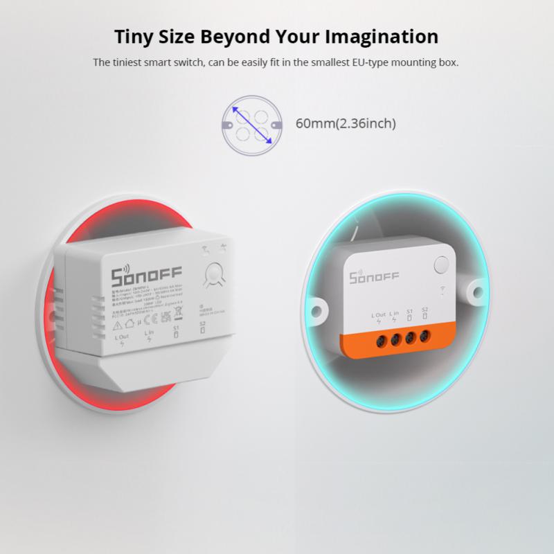 SONOFF ZBMINIL2 Smart Switch No Neutral Wire Required Smart Home 2 Way Wireless Control Work with eWeLink Alexa Google Home. 