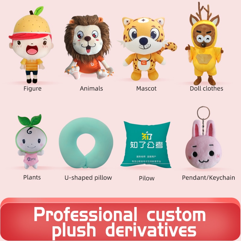 High Quality Professional Make Your Own Custom Plush Toy Character Plushie Custom Dolls Stuffed Animals. 