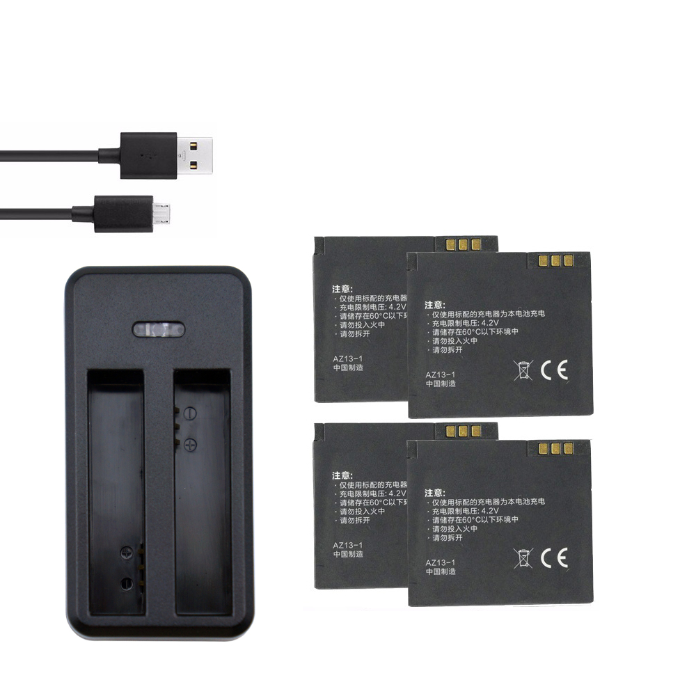 For Xiaomi yi battery xiaoyi batteries+Yi dual charger For xiao mi yi action camera xiaomi yi accessory