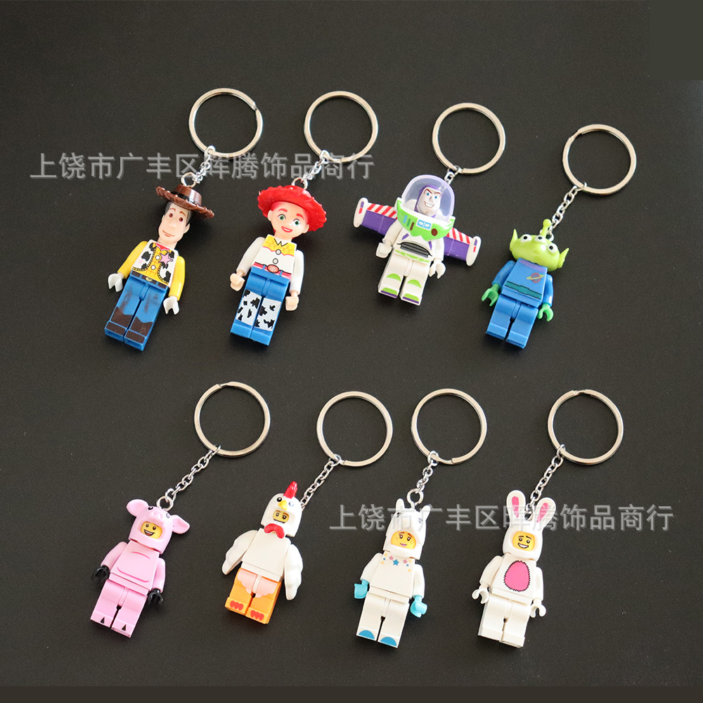 [ New ] Toy Story Keychain Buzz Lightyear Marvel Spider-Man Batman Donald Duck Mickey Mouse Model Pendant. 
