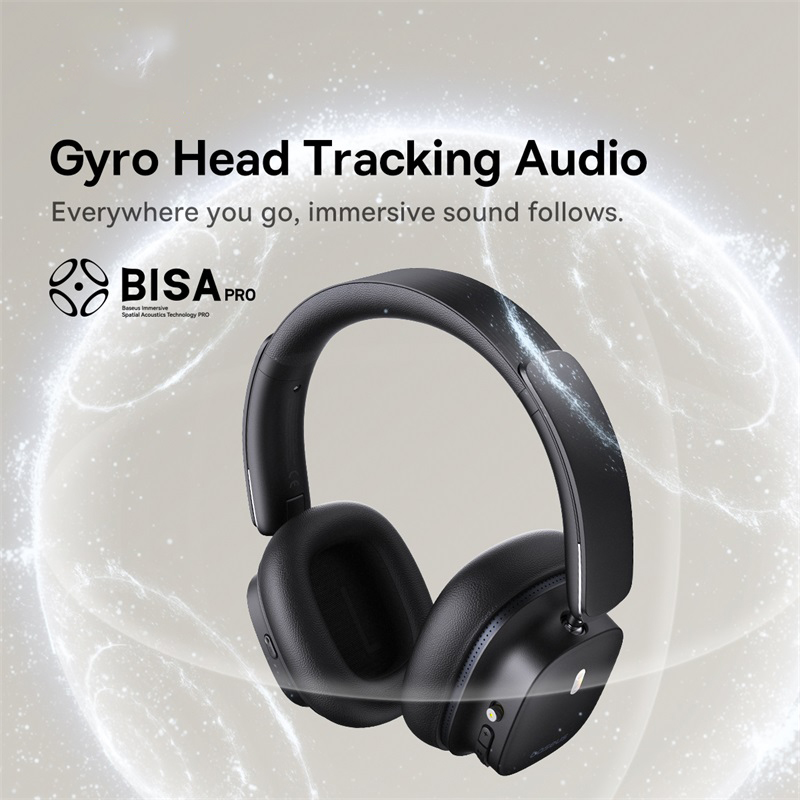 Baseus Bowie 30 Max Wireless Headphone BISA PRO Spatial Audio With Head Tracking V5.4 -45dB Noise Cancellation Over-Ear Headsets. 