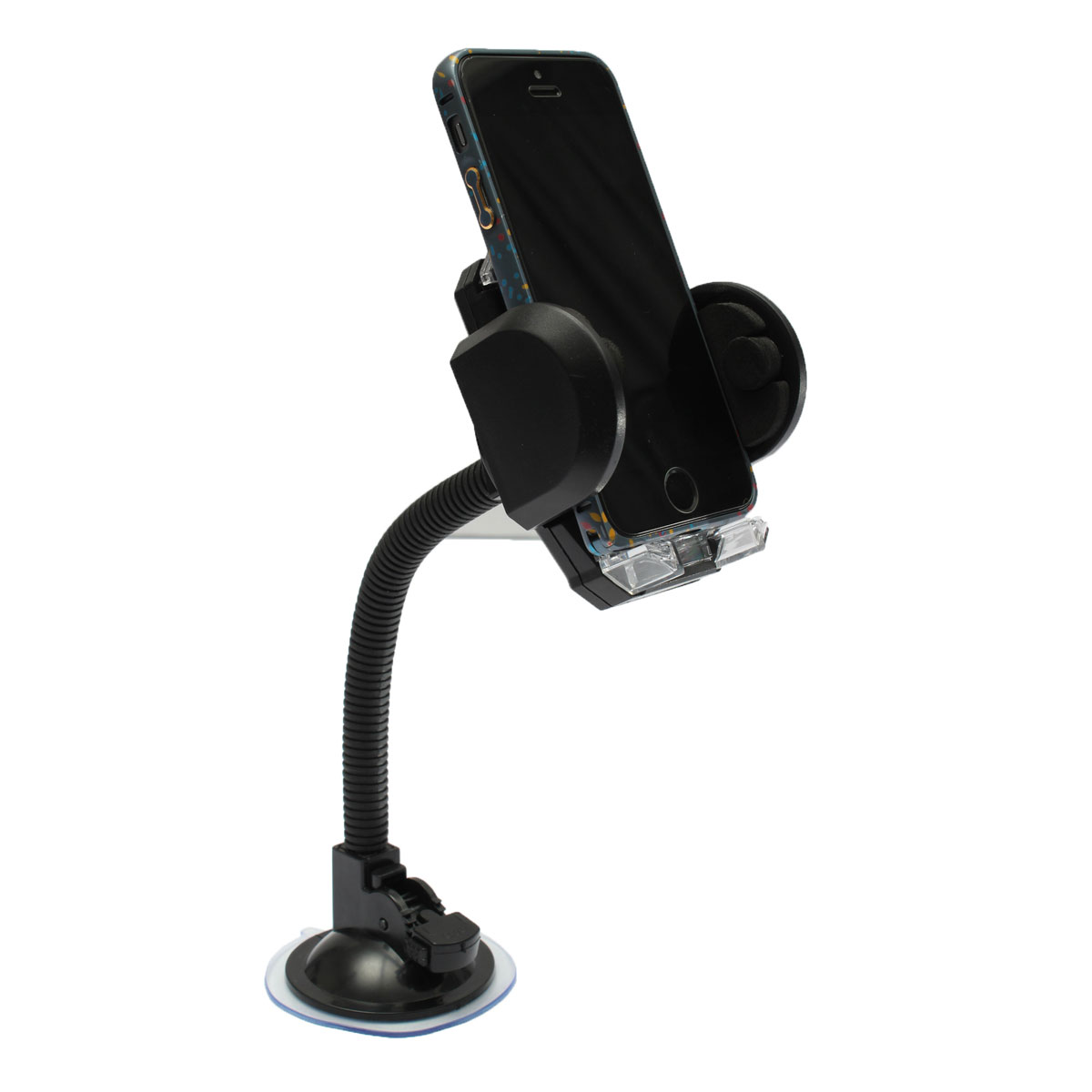Universal Suction, Flexible Neck Mount In Car Mobile and PDA Holder. 