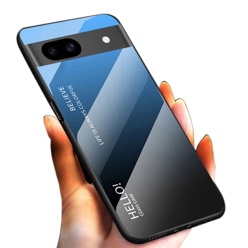 For Google Pixel 8A 8 Pro case Gradient Mirror Tempered Glass Protector Hard Back cover For Google Pixel 8 Pro 8A Back cover Phone Cases