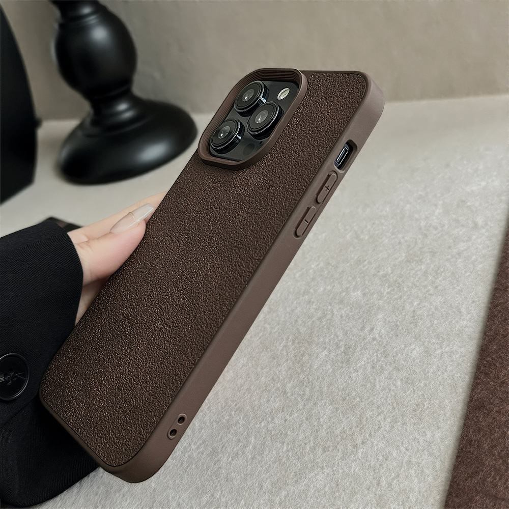 Dark brown moon fluted apple phone case 14promax premium sense 11 suitable for iphone 13 leather pattern 15 vintage. 