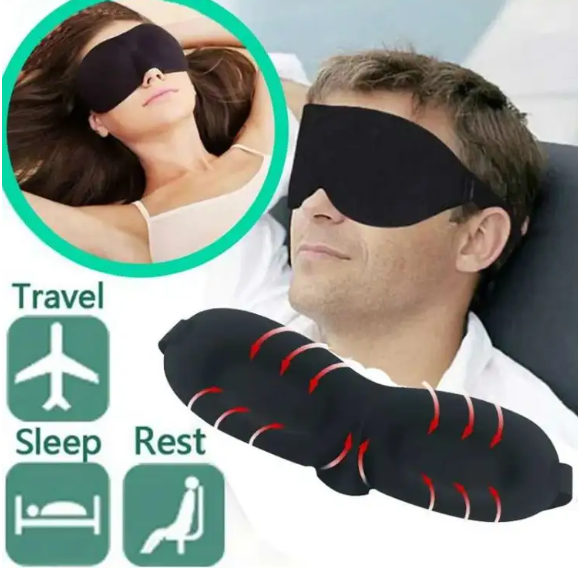 Eye Mask 3D Blackout Eye Mask for Sleeping Comfortable and Soft Night Blindfold for Women Men Eye Shades Travel Office Home