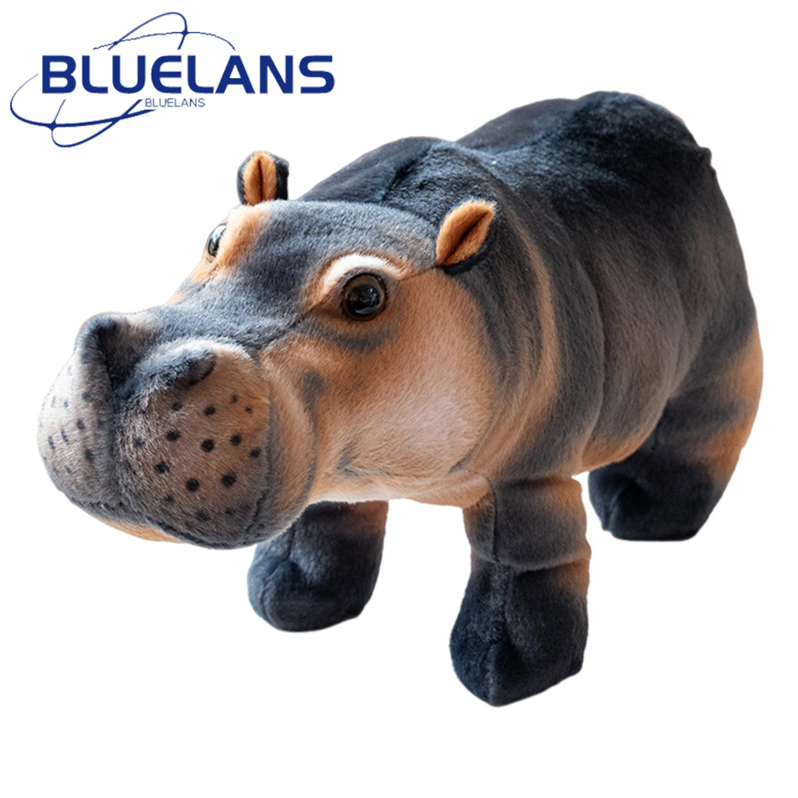 Simulation Standing Hippopotamus Toy Realistic Hippo Plush Toy Lifelike Stuffed Animal Doll for Kids Animal Lovers Cute Hippopotamus Model Perfect Gift for Hippopotamus Plush Toy