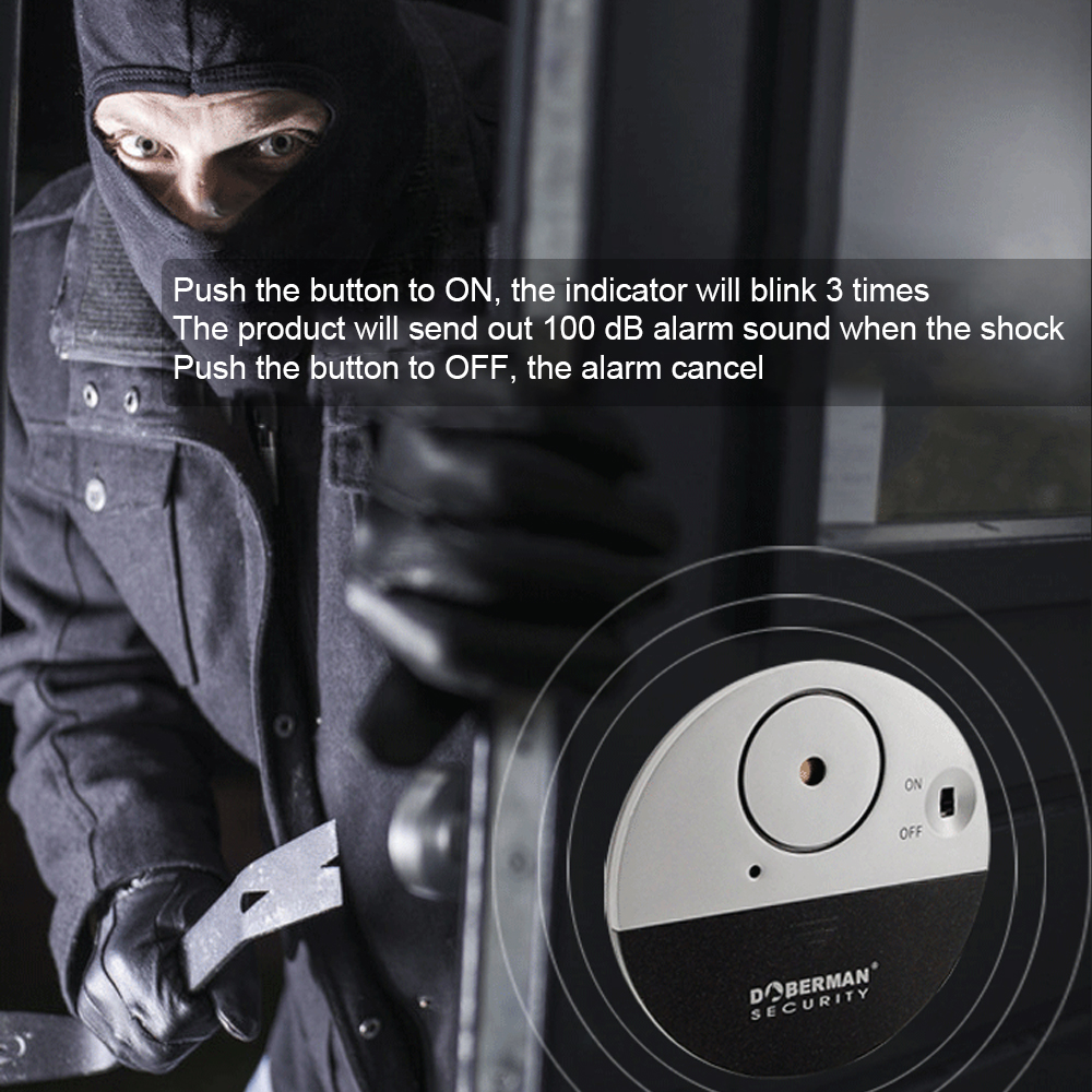 Migeet Window Alarm Device Window Detector Security Alarm Door Sensor Alarm Loud 100dB Alarm Vibration Sensors Universal Easy Installation for Home Office RV Security. 