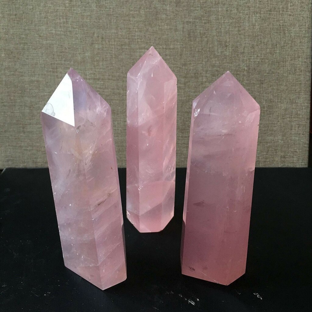 【Hannah Martin Store】40-50mm Natural Rock Pink Quartz Wand Point Healing Mineral NEW ARRIVED #20190228. 