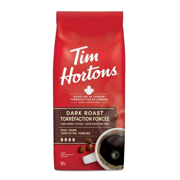 Tim Hortons Dark Roast Fine Grind Coffee,300g