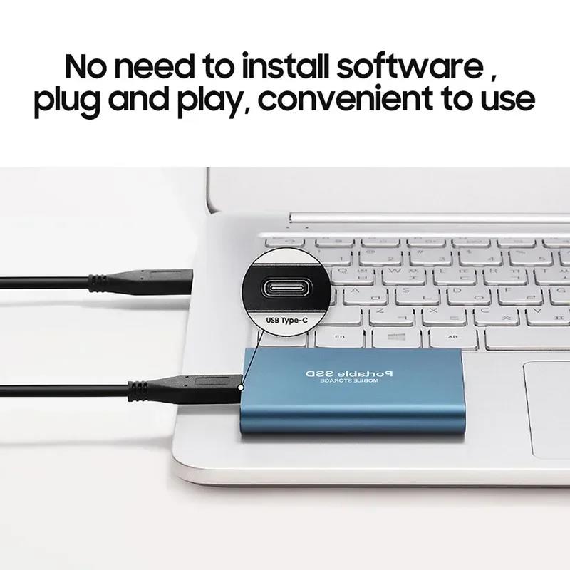 Lenovo SSD Hard Disk 1TB 2TB 500GB 128TB Hard Drive High-speed Hard Disk Portable SSD Electronics for Laptops/Computer/PC. 