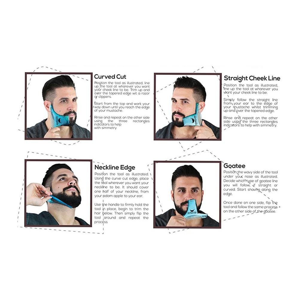 Men Beard Shaping Styling Template Beard Hair Combs Men Shaving Tools Hair Beard Trim Template Style Brush Beard Comb. 