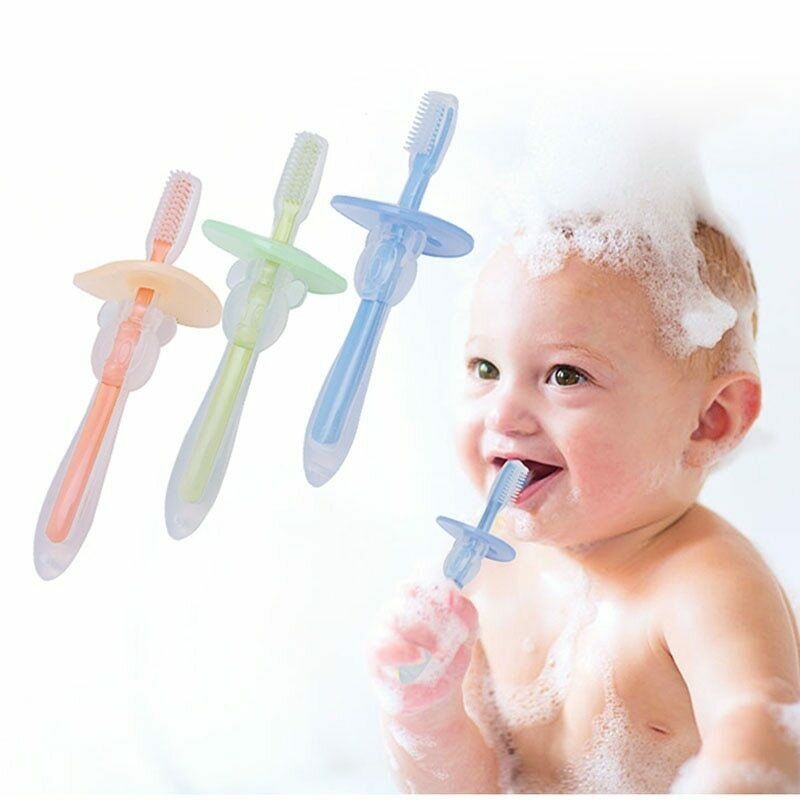 (1 pcs) Silicone Baby Toothbrush (Colour Random)