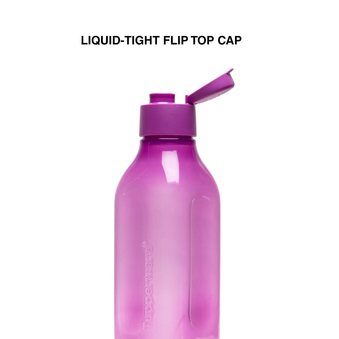 1 Pcs Tupperware ECO 1 Ltr Fliptop Square Water Bottle. 