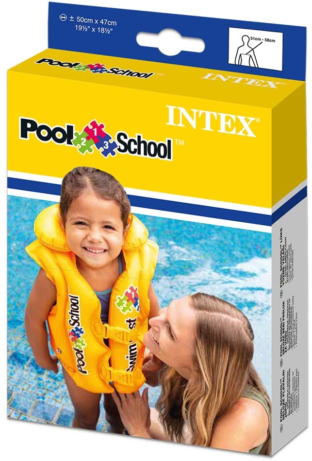 Ensure Safety in the Water with the Intex Pool School-Dillax Swim Vest Life Jacket-Yellow (3-6 Years), Easy to Use and Clean, A Unique Choice for Kids. 