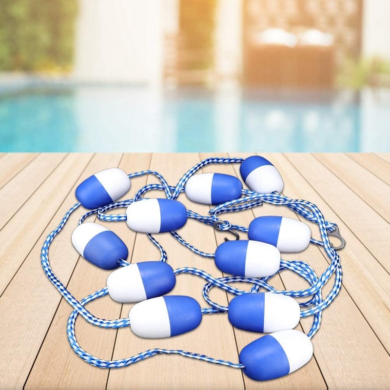 JAERBEE 11 Balls Safety Float Line-5M Swimming Pool Safety Separation Rope Float Rope Lane Line Swimming Pool Equipment. 