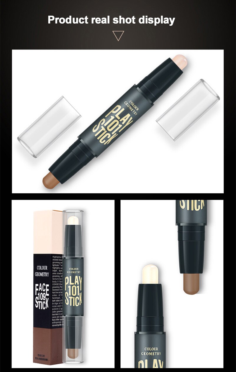 Concealer Pen Face Make Up Liquid Waterproof Contouring Foundation Contour Makeup Concealer Stick Shadow Repair Pen Dual-use. 